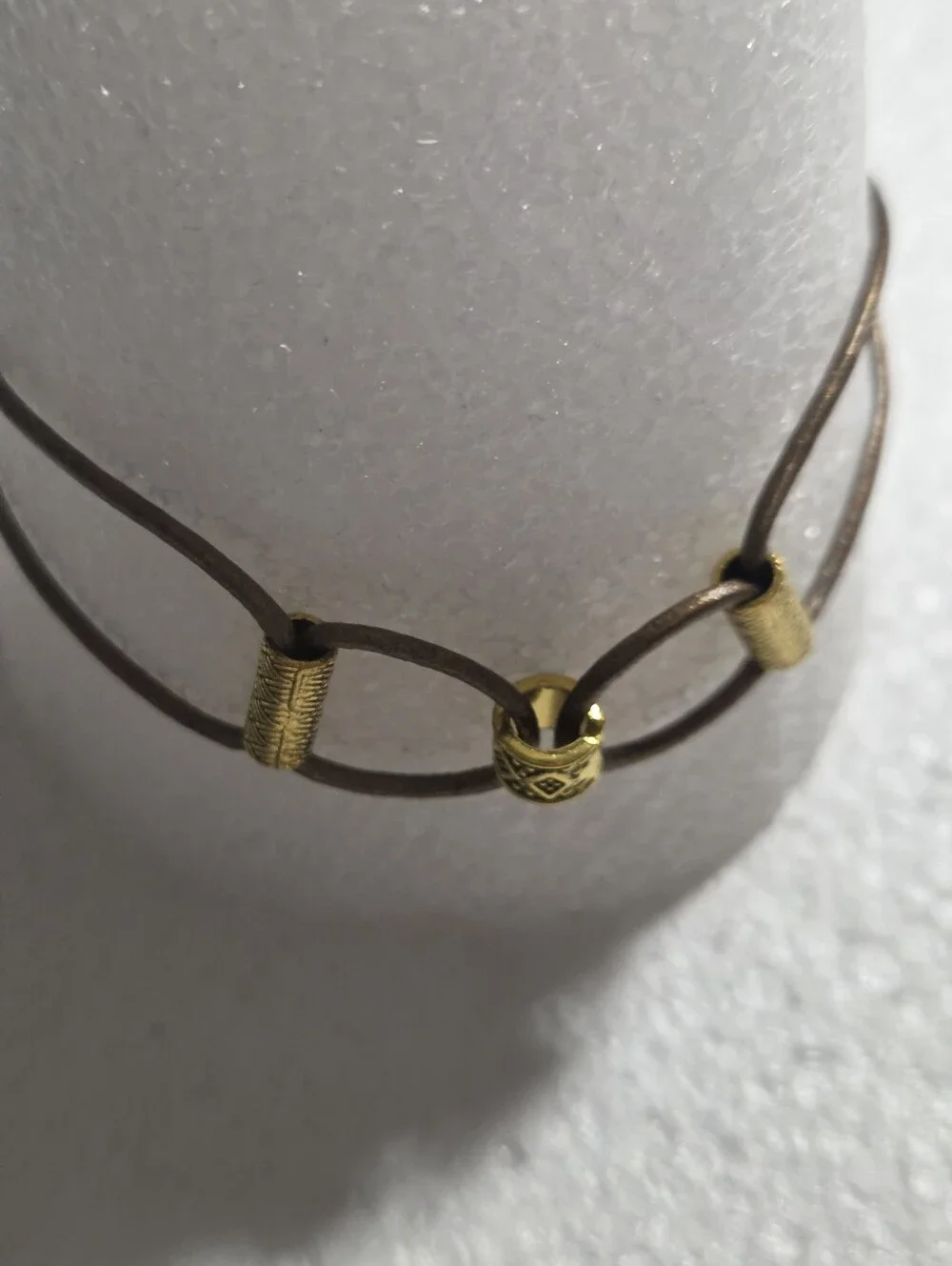 Handcrafted Women’s Brown Leather and Gold Accent Bracelet